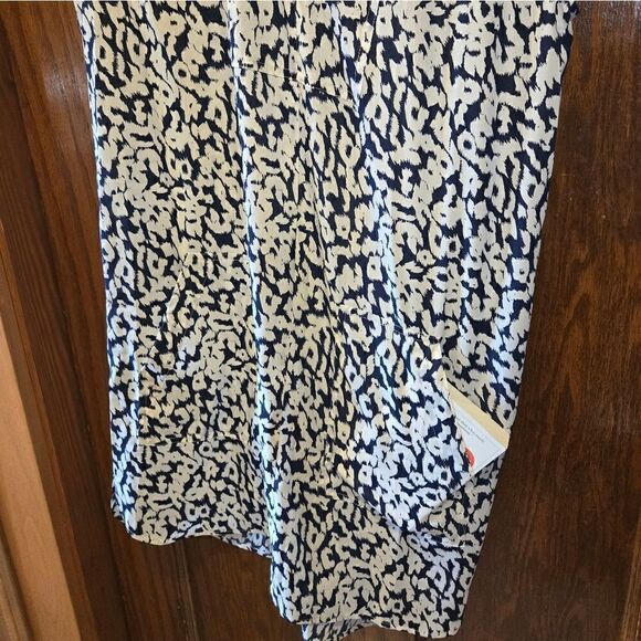J CREW V Neck Navy and Ivory Shift Sleeveless Dress Polyester Sz XSMALL - Picture 13 of 14